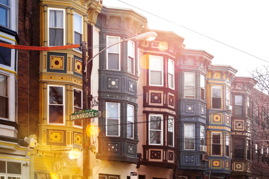 Colourful buildings on South Street.