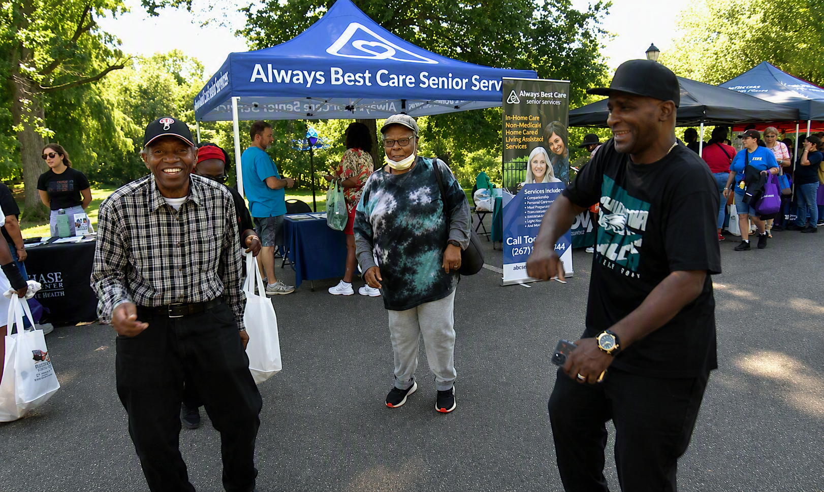 Men enjoying themselves at Senior Fun Day