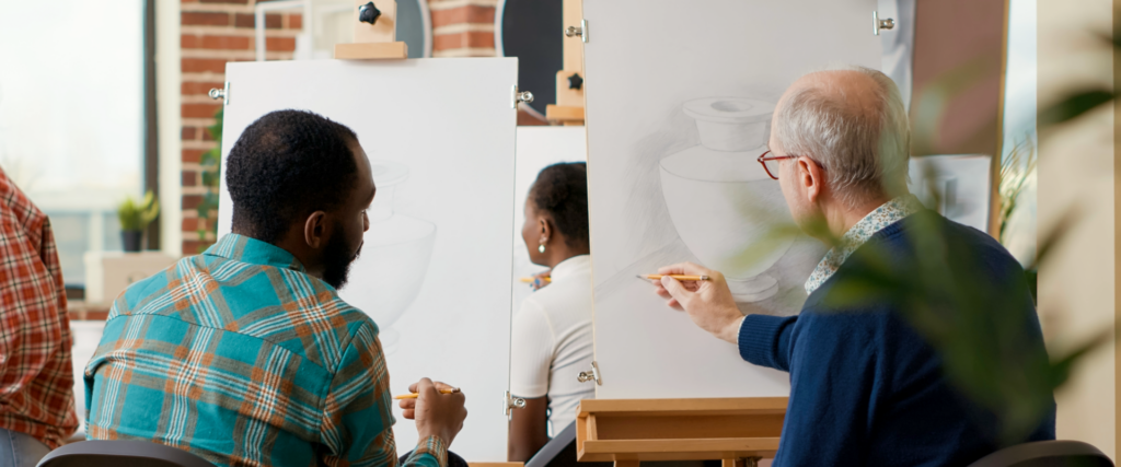2 men in an art class
